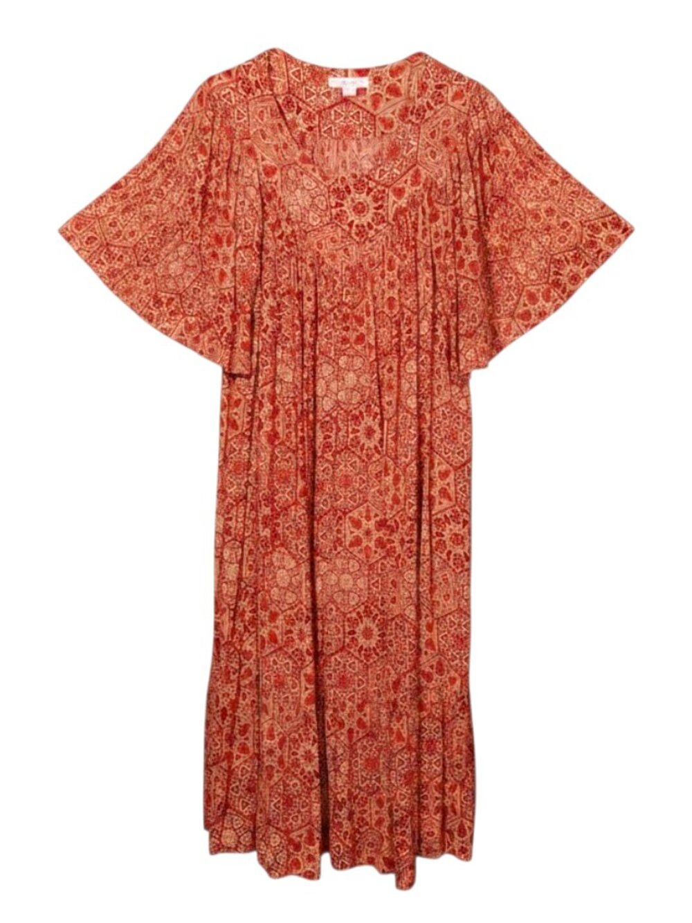 Go Softly Like New Patio Caftan House Dress Pockets Comfy/Flowy/Boho/Soft - Sm